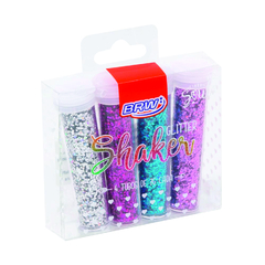 Glitter shaker HEXAGONAL Blíster X 4