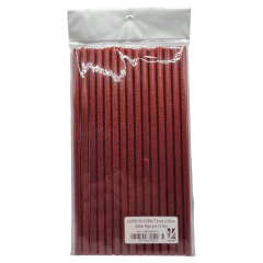 CON GLITTER ROJO 7.2mm X 20cm Por 15 Uni.