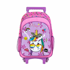 Mochila UNICORNIO CON RUEDAS ROSA Y MORADO