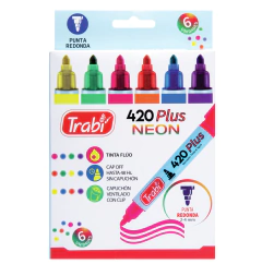 MARCADORES 420 PLUS NEON AL AGUA X 6