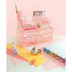 Organizador De Escritorio Crafter Cristal Rosa - EYPAPEL