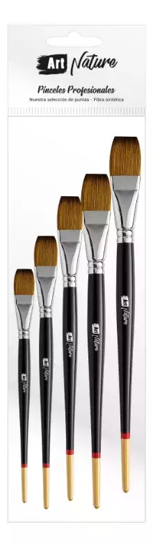 Set De Pinceles X 5 Art Nature PLANOS Premium