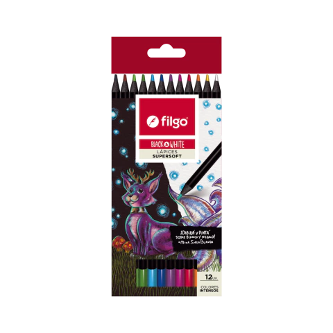 Lapices Black And White Supersoft Estuche X 12 Colores