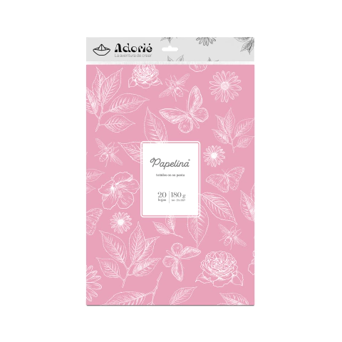 20 hojas a4 ROSA RUBOR 180 GRS - Papelina by Adorie
