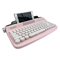 Teclado Vintage Inalambrico Ibi Craft Para Tablet Pc Celular Rosa en internet