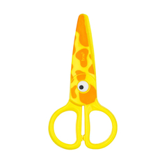 Tijera Plástica para Niños - Diseño ZOO AMARILLA