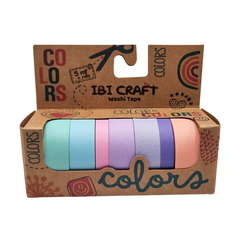 Cinta Washi Pastel 5mt X 7 Un