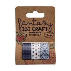Washi Tape Blue 15 Mm X 5 Mts X 3 Unidades
