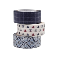 Washi Tape Blue 15 Mm X 5 Mts X 3 Unidades - comprar online
