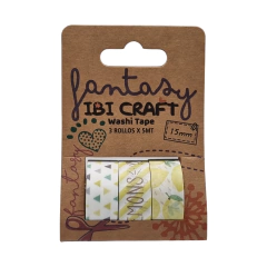 Washi Tape Lemon 15 Mm X 5 Mts X 3 Unidades