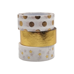 Washi Tape Gold 15 Mm X 5 Mts X 3 Unidades - comprar online