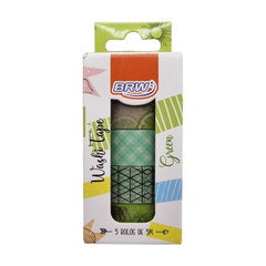 Washi Tape Cinta Adhesiva X 5 Mod: Green