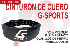 CINTURÓN LUMBAR DE CUERO - G-SPORTS