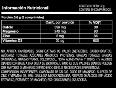 CALCIO, MAGNESIO Y ZINC - NATURAL NUTRITION - tienda online