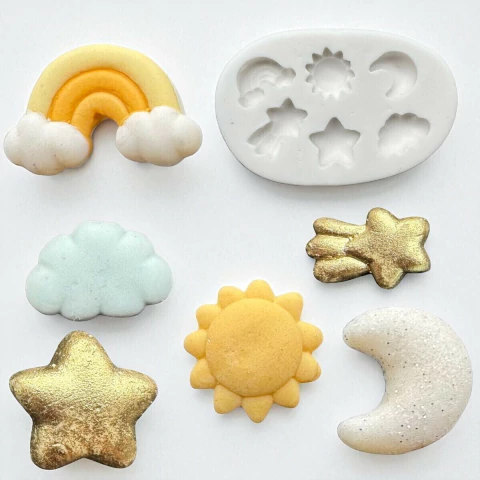 Molde Silicone Aplique Elementos Céu - comprar online