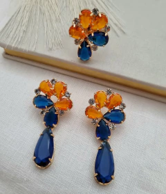 Conjunto de Brincos e Anel em Banho Dourado