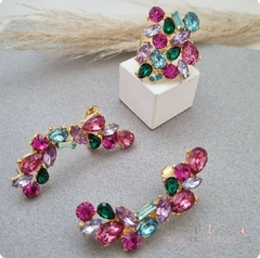 Conjunto de Brinco modelo Earcuff e anel em Banho Dourado Ea 0421