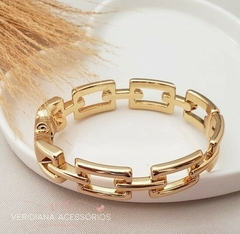 Bracelete em Banho Dourado com Acabamento em Verniz Italiano Pu059