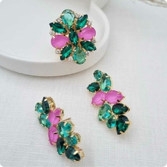 Conjunto de Brincos e Anel em Banho dourado CJ344 - comprar online