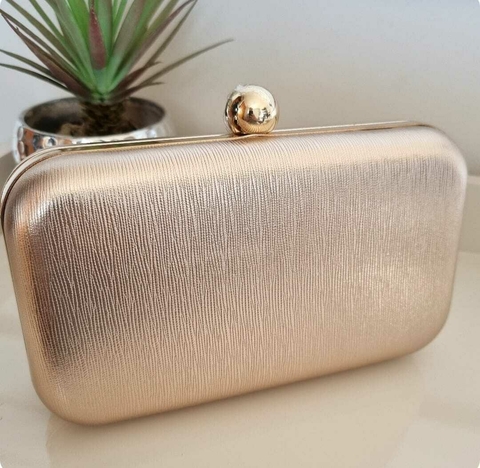 Clutch Tecido Metalizado Champanhe Ct032