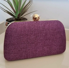 Clutch em Linho Roxa com Corrente Dourada Ct038 - comprar online