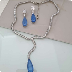 Conjunto Banho Prata e Zirconias CJ048 - comprar online