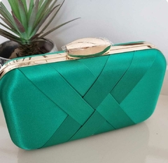 Clutch Tecido Acetinado Verde Ct041