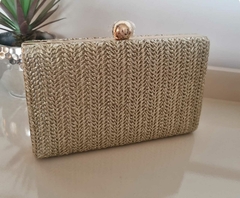 Clutch em Tecido Trançado Dourado Ct 045 - comprar online