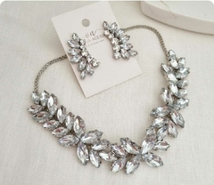 Conjunto de Colar e Brincos em Banho Prata Cj 391