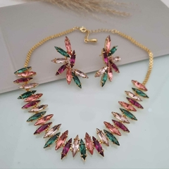 Conjunto de Colar e Brincos em banho dourado Cl 046 - comprar online