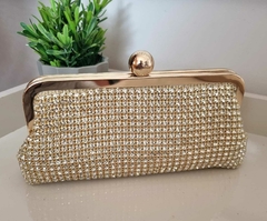 Clutch em Strass com Acabamentos em Dourado CT064