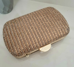 Clutch em Pedrarias Cobre com acabamentos em Dourado Ct 062 - Veridiana Acessórios