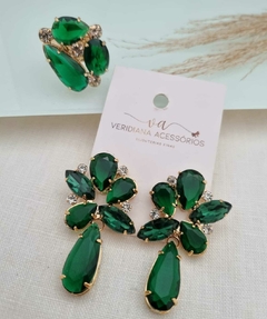 Conjunto de Brincos e Anel em Banho Dourado Cj 453 - comprar online