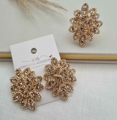 Conjunto de Brincos e Anel em Banho Dourado Cj 468