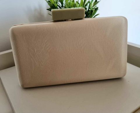Clutch em Tecido Texturizado Areia Ct 066