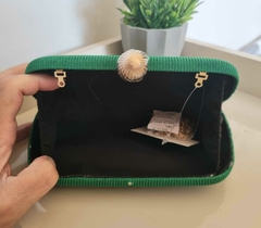 Clutch em Tecido Verde Esmeralda Ct 083 - Veridiana Acessórios