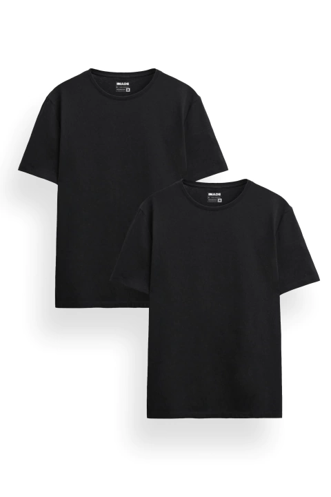 Kit 2 Camisetas Classic 100% Algodão - Black - comprar online