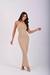 Vestido longo transpassado suede