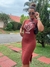 Vestido regata em suede estampado