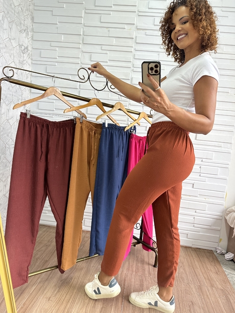 Calça Feminina Duna com cordão e elástico