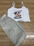 Pijama feminino com calça e cropped personagens - loja online