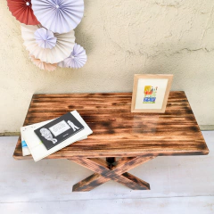 MESA RATONA RUSTICA, ESTILO QUEMADO