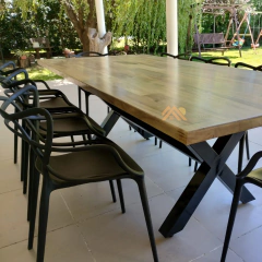 MESA LAUREL BASE CRUZ ESTILO INDUSTRIAL - comprar online