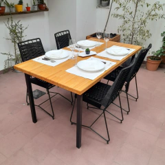 $340.000 DE CONTADO. MESA EUCALIPTO ESTILO INDUSTRIAL PATAS RECTAS.
