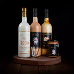 Kit 5 Itens: Doce de Leite Clássico 400g + Kit 3 Licores Artesanais Mister Licor + Copo Shot 50ml