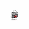 Berloque bolsa com coração em prata legítima 925 - 11mm.