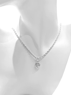 Gargantilha cordão baiano com pingente coração semi joia prata leve. - comprar online
