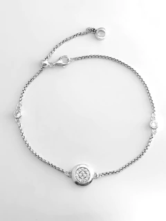 Pulseira bali com zirconias brilhantes regulávelde prata 925 - comprar online