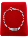 Pulseira infantil elo português com placa de prata 925.