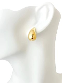 Brinco gota bottega liso 2,4cm folheado a ouro. - comprar online